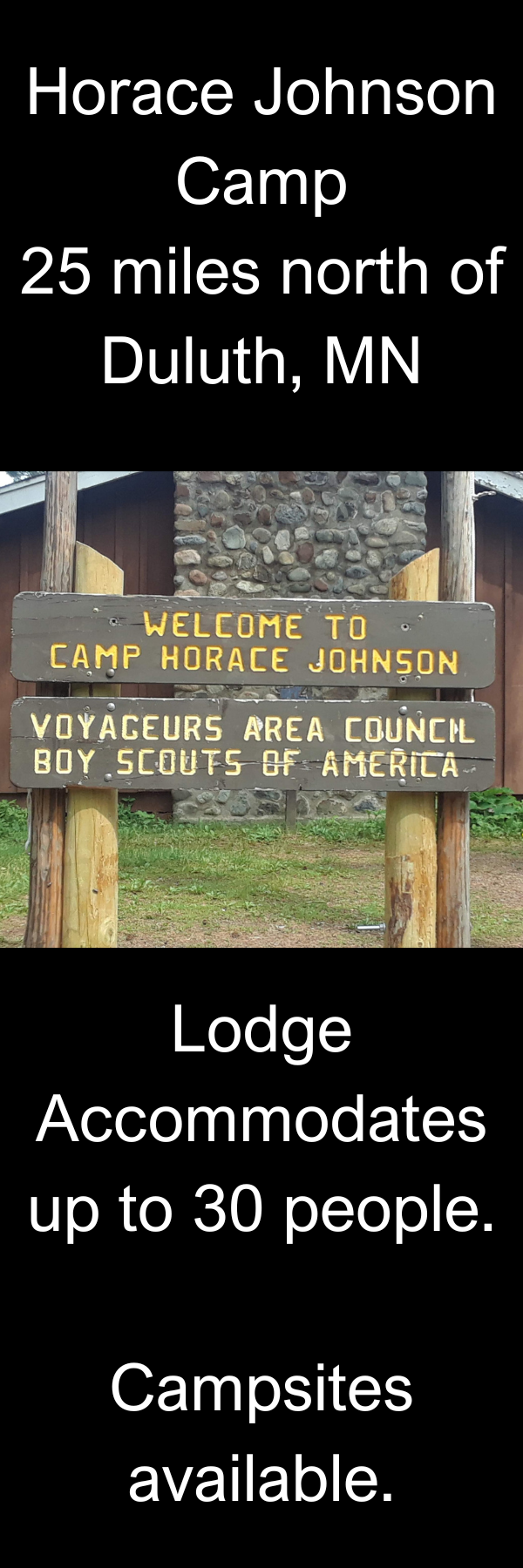 Camp Horace Johnson, Voyageurs Area Council, Boy Scouts of America
